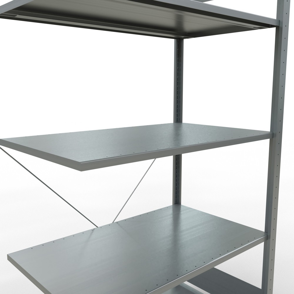 Numéro de l'image du produit 5: Rayonnage à tablettes SCHULTE, système enfichable, travée auxiliaire, CT 150 kg, galvanisé, H x l x P 2 000 x 1 000 x 600 mm