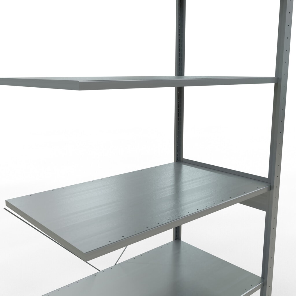 N° de l'image du produit 5 : Rayonnage à tablettes SCHULTE, système enfichable, travée auxiliaire, CT 150 kg, galvanisé, H x l x P 2 500 x 1 000 x 600 mm