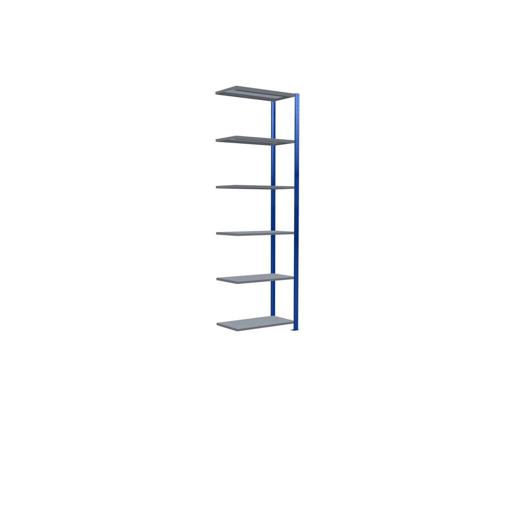 N° de l'image du produit 2 : Rayonnage à tablettes SCHULTE, travée auxiliaire, bleu gentiane/galvanisé, CT 150 kg, HxlxP 2 500 x 750 x 400 mm