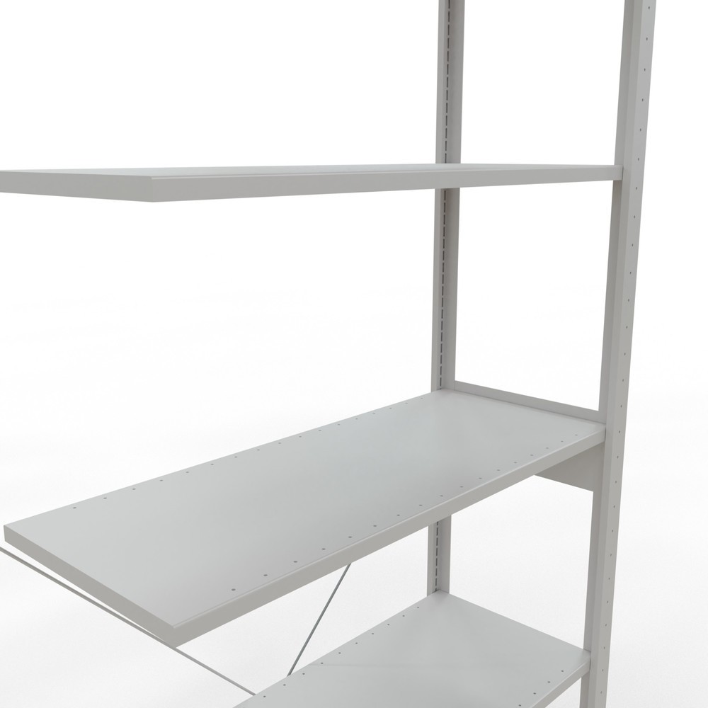 Numéro de l'image du produit 5: Rayonnage à tablettes SCHULTE, travée auxiliaire, charge par tablette 150 kg, gris clair, HxlxP 2500 x 1000 x 400 mm