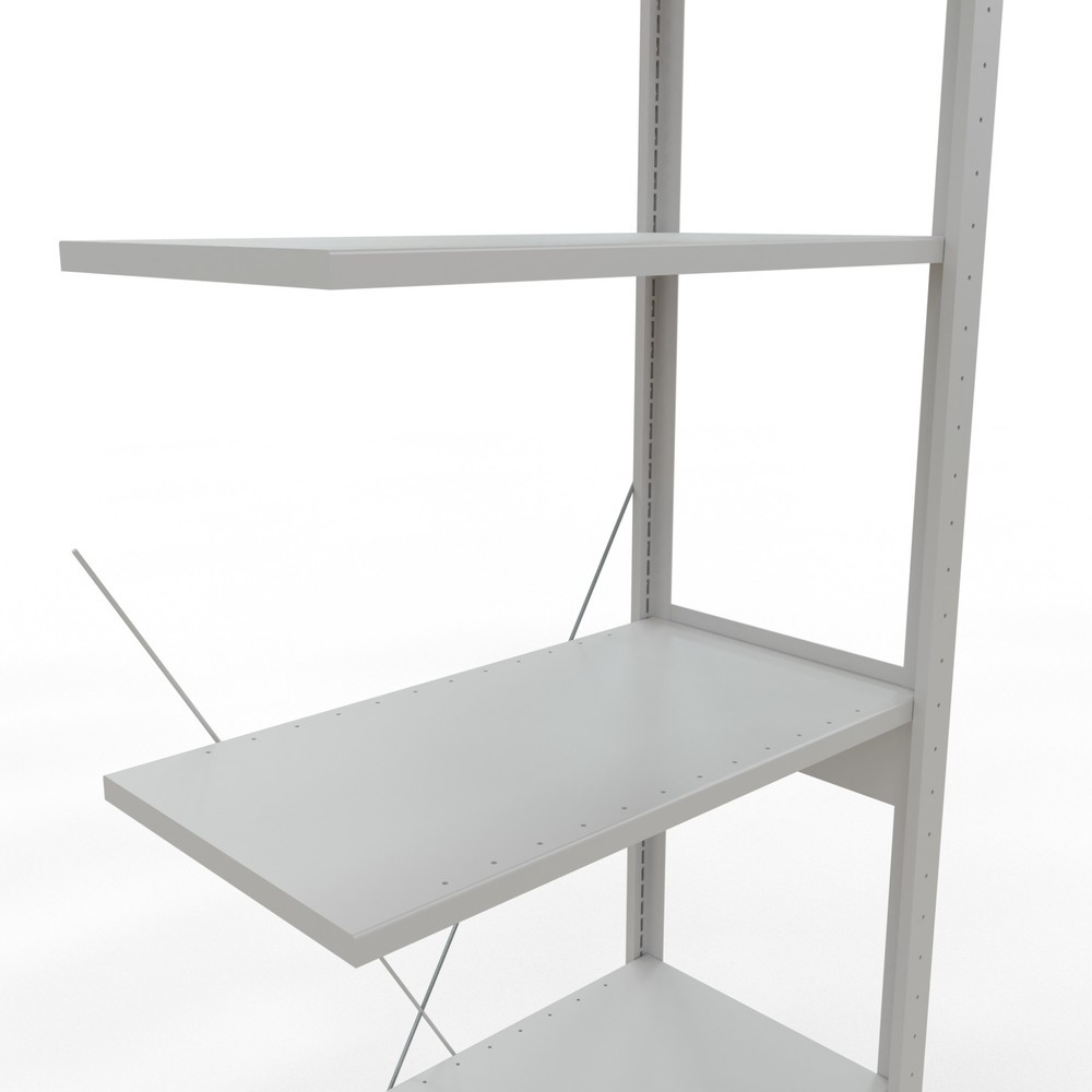 Numéro de l'image du produit 5: Rayonnage à tablettes SCHULTE, travée auxiliaire, charge par tablette 150 kg, gris clair, H x l x P 2 500 x 750 x 400 mm