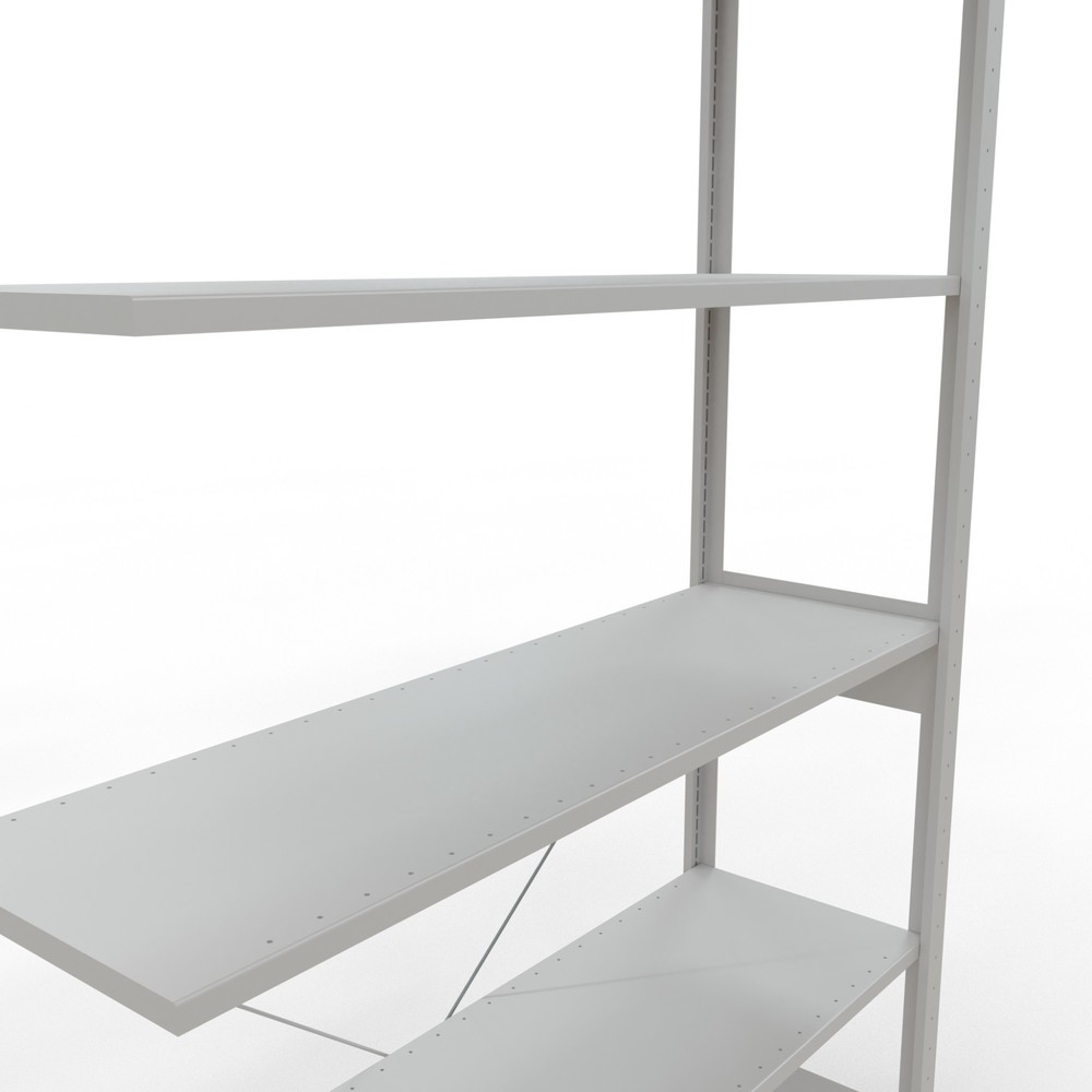 Numéro de l'image du produit 5: Rayonnage à tablettes SCHULTE, travée auxiliaire, charge par tablette 150 kg, gris clair, HxlxP 2500 x 1300 x 400 mm