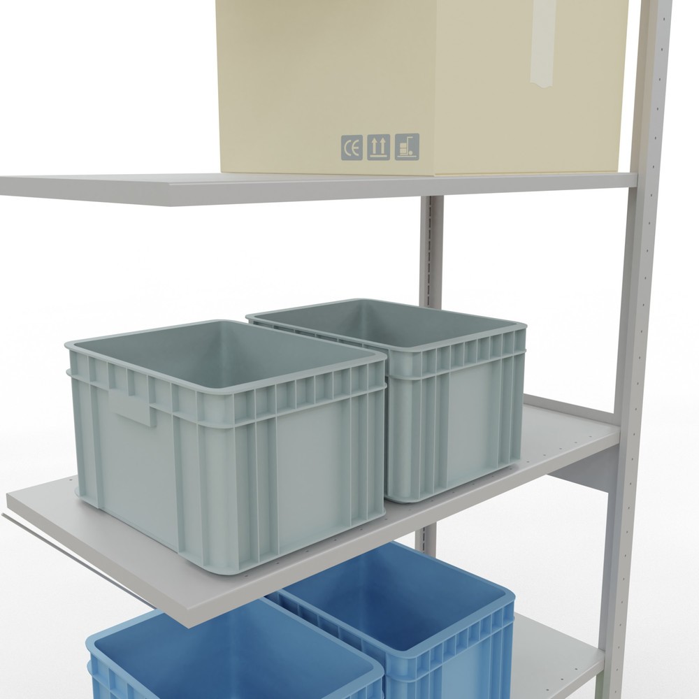 Numéro de l'image du produit 4: Rayonnage à tablettes SCHULTE, travée auxiliaire, charge par tablette 150 kg, gris clair, HxlxP 2500 x 1000 x 500 mm