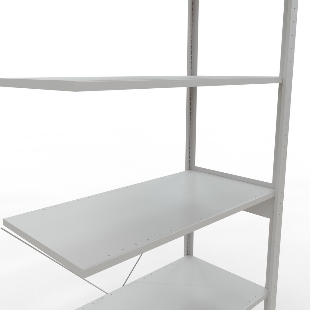 Numéro de l'image du produit 5: Rayonnage à tablettes SCHULTE, travée auxiliaire, charge par tablette 150 kg, gris clair, HxlxP 2500 x 1000 x 500 mm