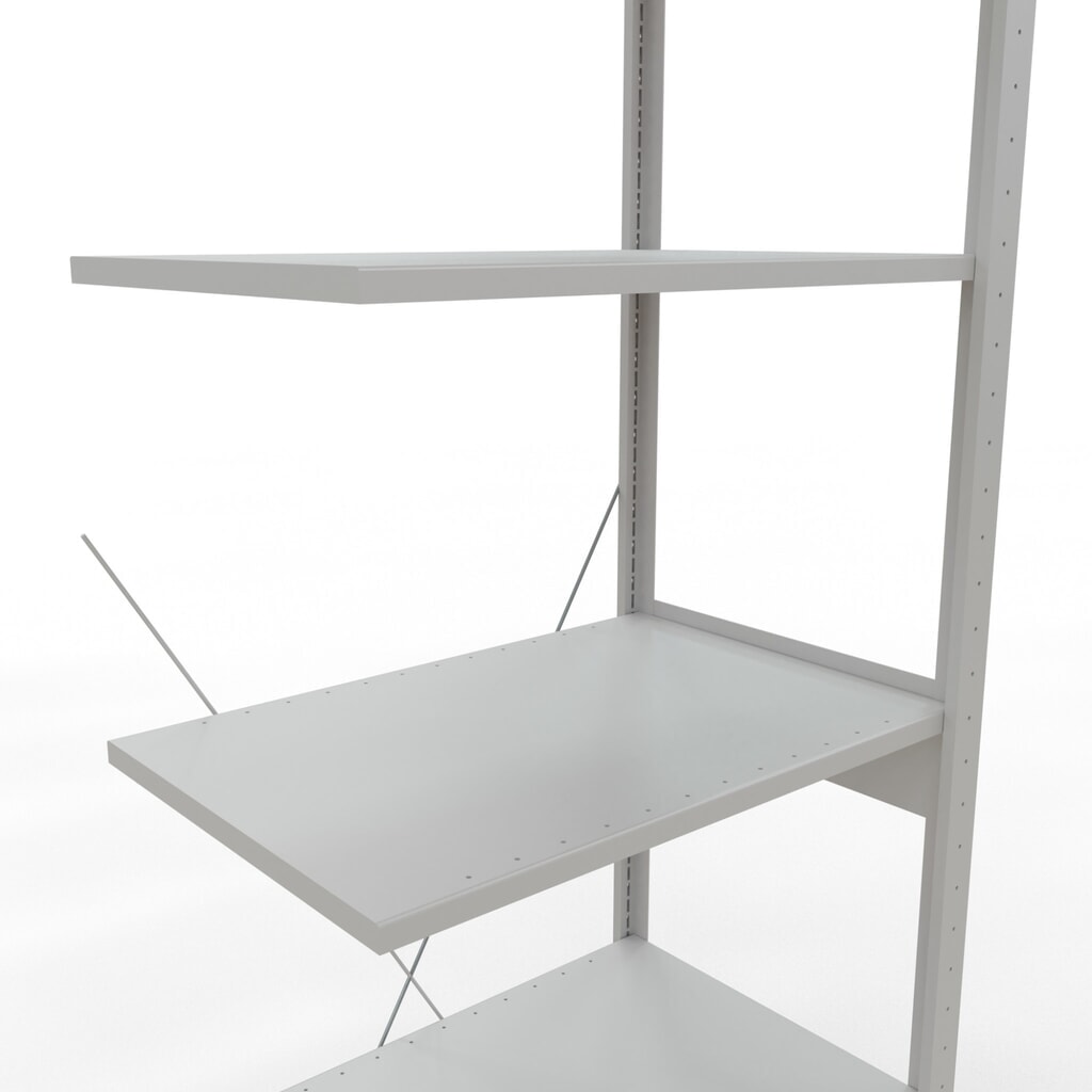 N° de l'image du produit 5 : Rayonnage à tablettes SCHULTE, travée auxiliaire, charge par tablette 150 kg, gris clair, HxlxP 2500 x 750 x 500 mm