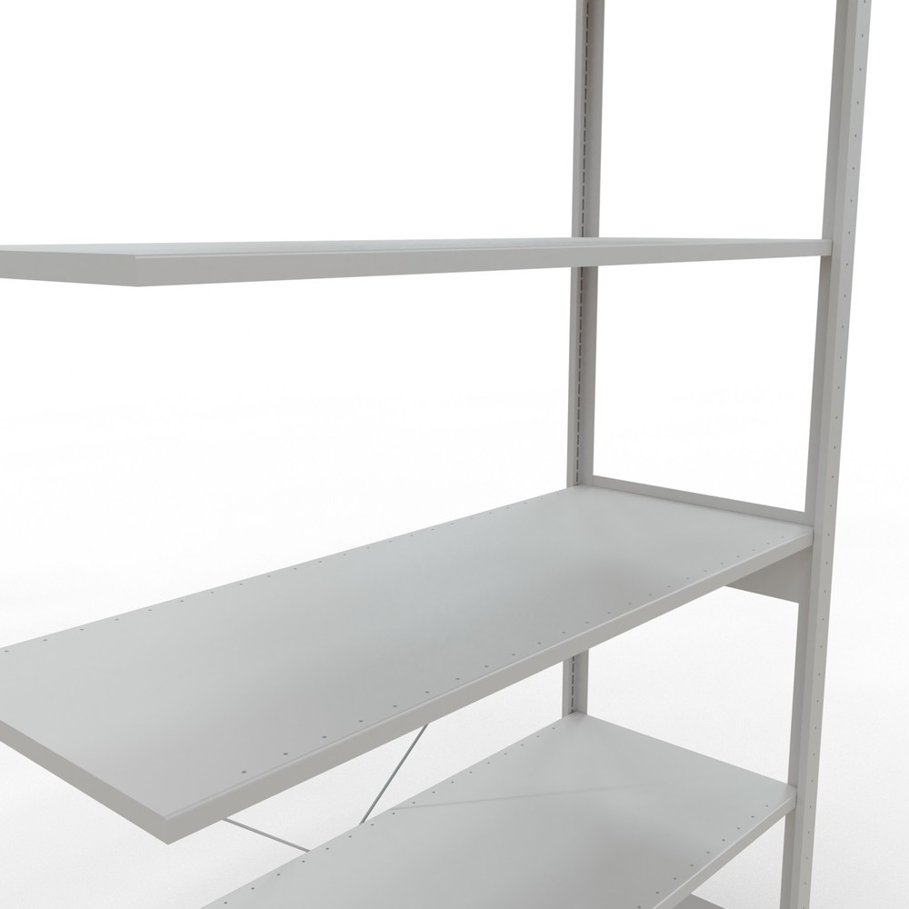 Numéro de l'image du produit 5: Rayonnage à tablettes SCHULTE, travée auxiliaire, charge par tablette 150 kg, gris clair, HxlxP 2500 x 1300 x 500 mm