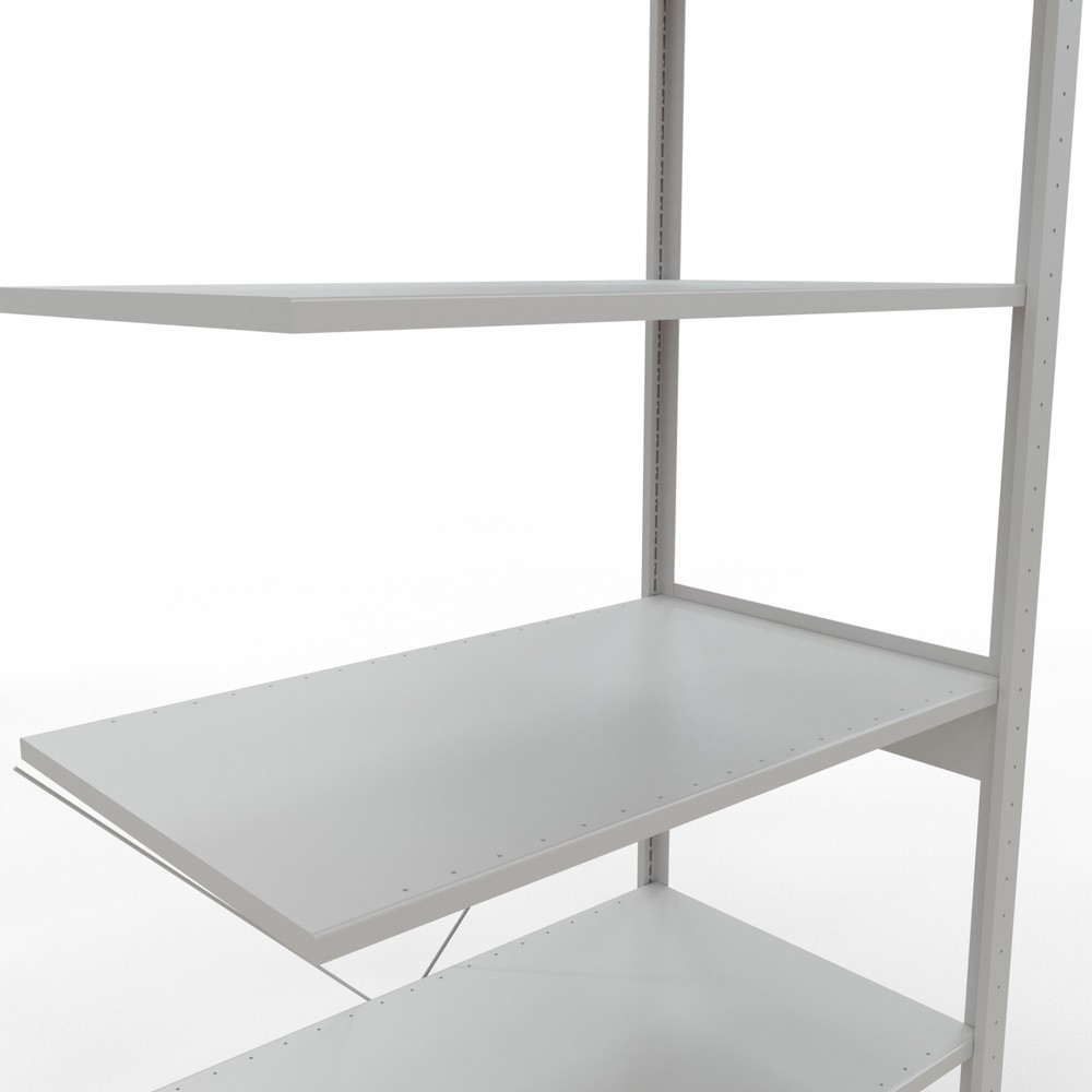 Numéro de l'image du produit 5: Rayonnage à tablettes SCHULTE, travée auxiliaire, charge par tablette 150 kg, gris clair, HxlxP 2500 x 1000 x 600 mm