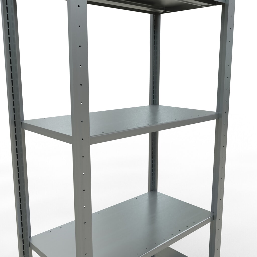 SCHULTE Rayonnage à tablettes galvanisé avec 5 tablettes en tôle d’acier, charge par tablette 150 kg, HxlxP 2 000 x 810 x 436 mm N° de l'image du produit 4 : SCHULTE Rayonnage à tablettes galvanisé avec 5 tablettes en tôle d’acier, charge par tablette 150 kg, HxlxP 2 000 x 810 x 436 mm