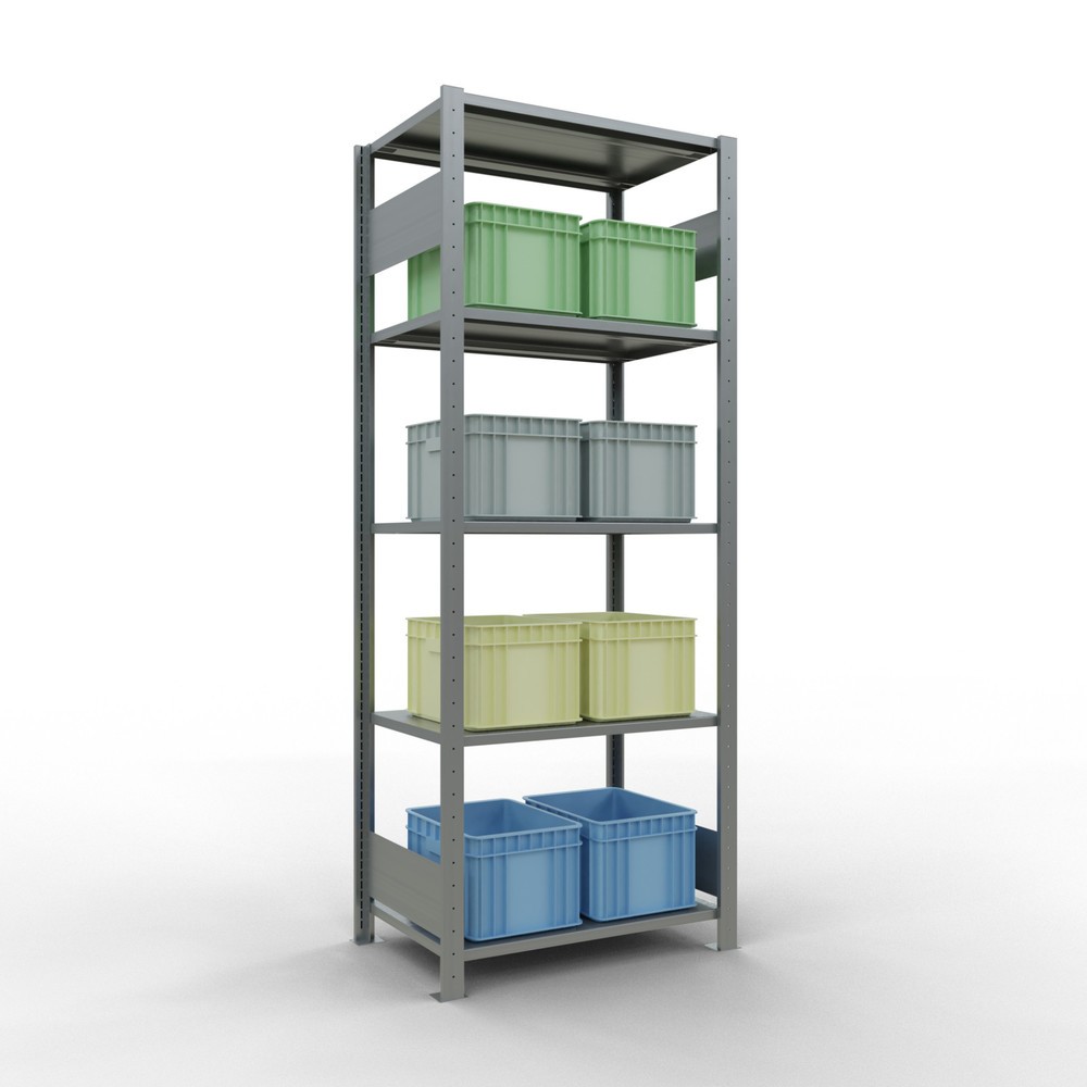Numéro de l'image du produit 2: SCHULTE Rayonnage à tablettes galvanisé avec 5 tablettes en tôle d’acier, charge par tablette 150 kg, HxlxP 2 000 x 810 x 536 mm