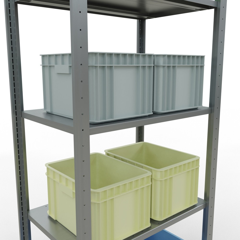 Numéro de l'image du produit 3: SCHULTE Rayonnage à tablettes galvanisé avec 5 tablettes en tôle d’acier, charge par tablette 150 kg, HxlxP 2 000 x 810 x 536 mm