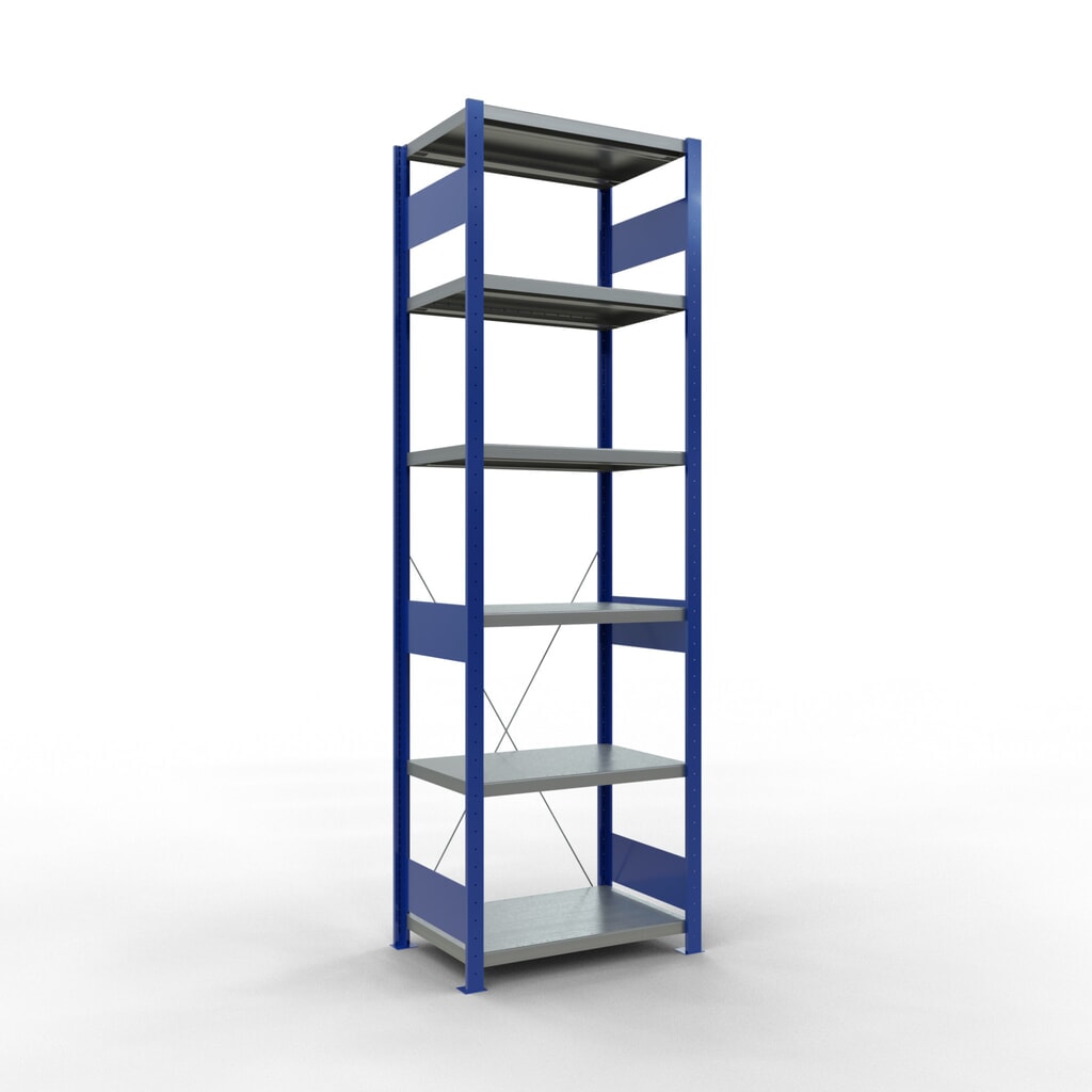 Illustration du produit: SCHULTE Rayonnage à tablettes, bleu gentiane / galvanisé, charge par tablette 250 kg, HxlxP 2 500 x 810 x 536 mm