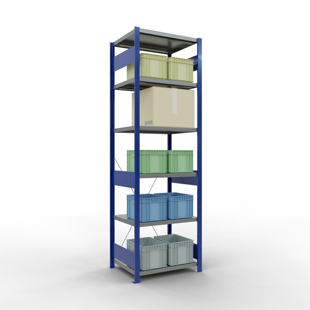 Numéro de l'image du produit 3: SCHULTE Rayonnage à tablettes, bleu gentiane / galvanisé, charge par tablette 250 kg, HxlxP 2 500 x 810 x 636 mm