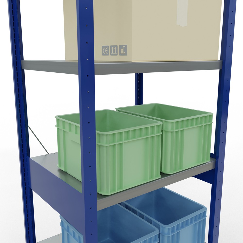 Numéro de l'image du produit 4: SCHULTE Rayonnage à tablettes, bleu gentiane / galvanisé, charge par tablette 250 kg, HxlxP 2 500 x 810 x 636 mm