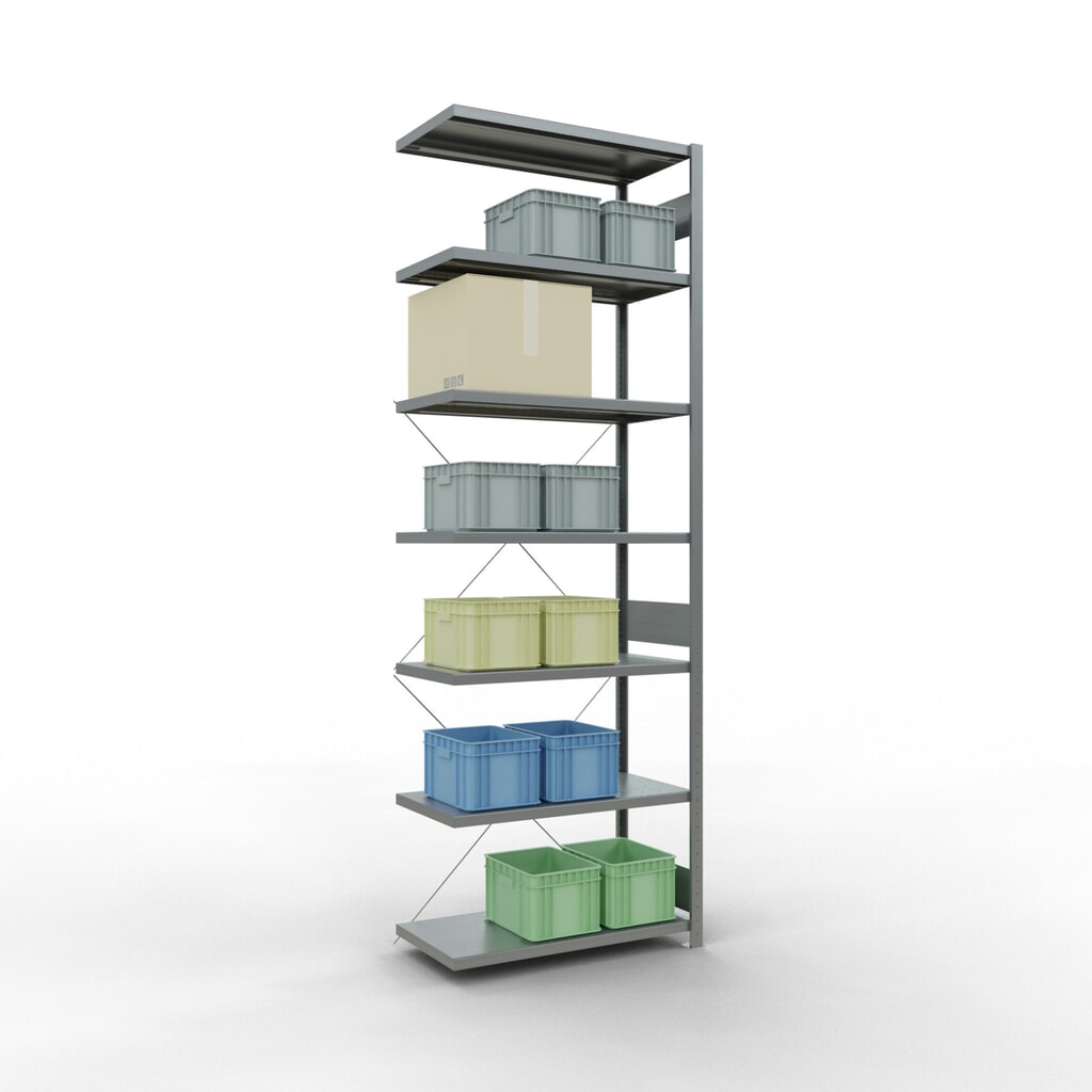 N° de l'image du produit 3 : Rayonnage à tablettes SCHULTE, système à emboîter, travée auxiliaire, charge par tablette 330 kg, galvanisé, H x l x P 3 000 x 1 000 x 500 mm