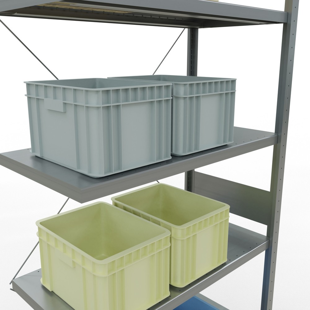 N° de l'image du produit 4 : Rayonnage à tablettes SCHULTE, système à emboîter, travée auxiliaire, charge par tablette 330 kg, galvanisé, H x l x P 3 000 x 1 000 x 500 mm