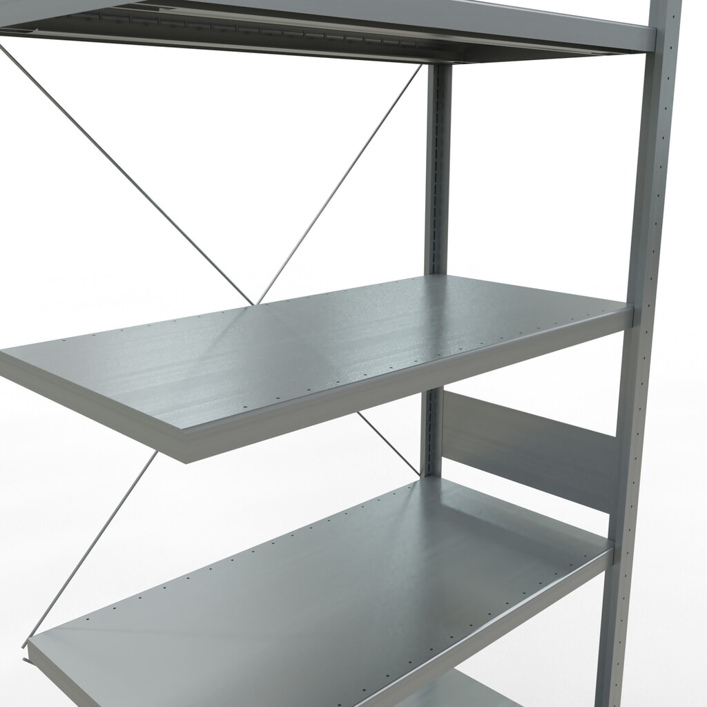 N° de l'image du produit 5 : Rayonnage à tablettes SCHULTE, système à emboîter, travée auxiliaire, charge par tablette 330 kg, galvanisé, H x l x P 3 000 x 1 000 x 500 mm