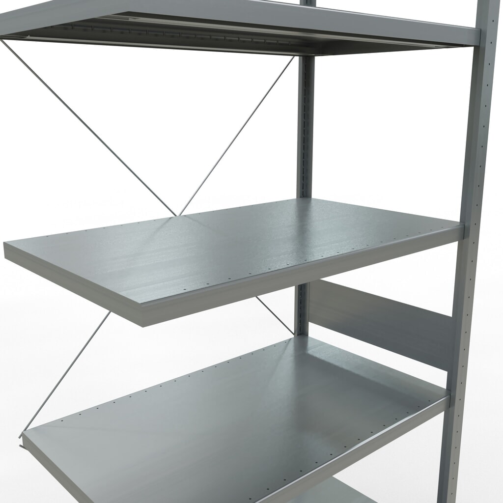 Rayonnage à tablettes SCHULTE, système à emboîter, travée auxiliaire, charge par tablette 330 kg, galvanisé, H x l x P 3 000 x 1 000 x 600 mm N° de l'image du produit 5 : Rayonnage à tablettes SCHULTE, système à emboîter, travée auxiliaire, charge par tablette 330 kg, galvanisé, H x l x P 3 000 x 1 000 x 600 mm