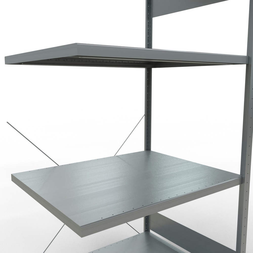 N° de l'image du produit 5 : Rayonnage à tablettes SCHULTE, système à emboîter, travée auxiliaire, charge par tablette 330 kg, galvanisé, HxlxP 2000 x 1000 x 800 mm