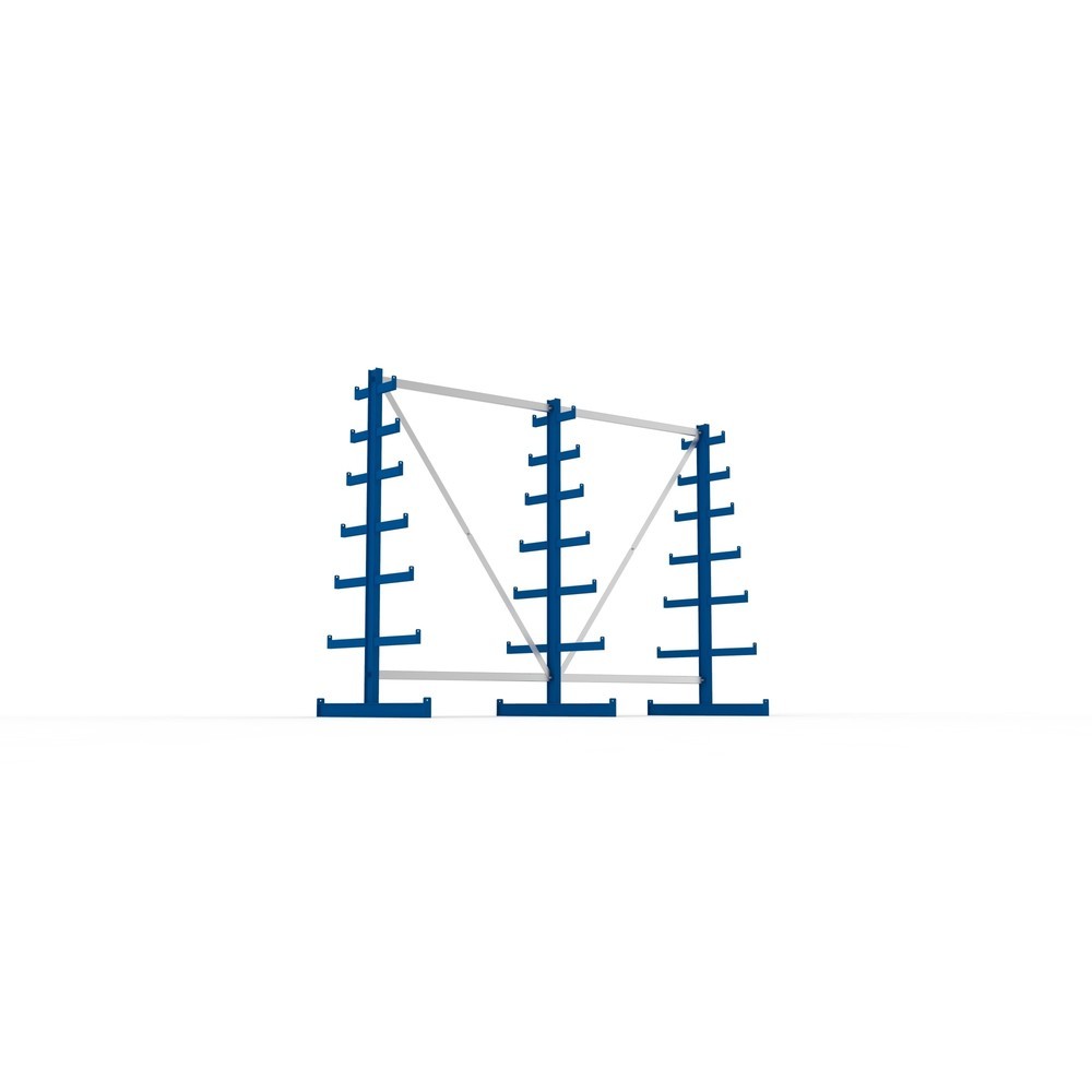Numéro de l'image du produit 3: Kit complet de rayonnage cantilever META, double accès, capacité de charge par bras 150 kg, H x l x P 2 000 x 2 755 x 1 090 mm, 3 montants