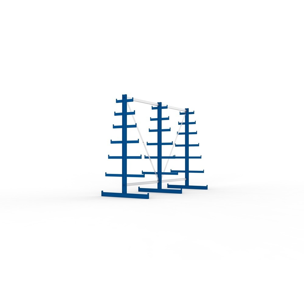 Numéro de l'image du produit 4: Kit complet de rayonnage cantilever META, double accès, capacité de charge par bras 150 kg, H x l x P 2 000 x 2 755 x 1 090 mm, 3 montants