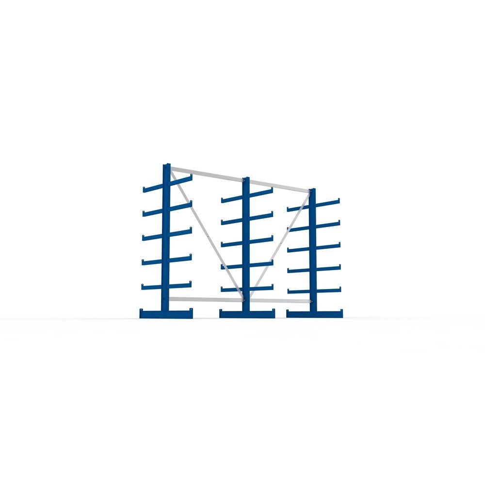 Numéro de l'image du produit 3: Kit complet de rayonnage cantilever META, double accès, capacité de charge par bras 200 kg, H x l x P 2 000 x 2 755 x 1 150 mm, 3 montants