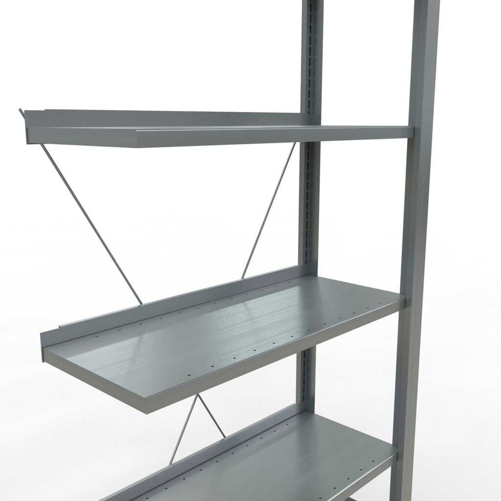Rayonnage de bureau SCHULTE travée auxiliaire, utilisable d’un seul côté, avec barres de butée, CT 85 kg, HxlxP 2 000 x 750 x 300 mm N° de l'image du produit 5 : Rayonnage de bureau SCHULTE travée auxiliaire, utilisable d’un seul côté, avec barres de butée, CT 85 kg, HxlxP 2 000 x 750 x 300 mm
