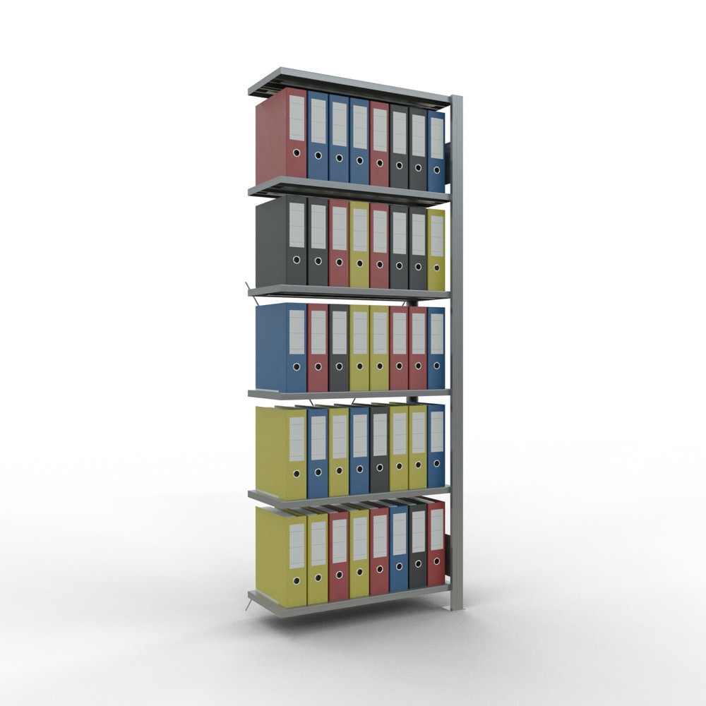 Numéro de l'image du produit 2: Rayonnage de bureau SCHULTE travée auxiliaire, utilisable d’un seul coté, sans barres de butée, CT 85 kg, HxlxP 2 000 x 750 x 300 mm