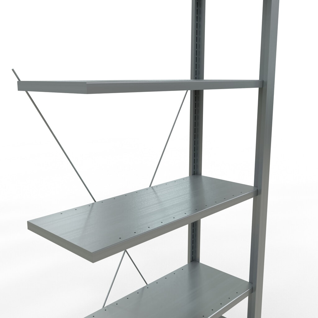 N° de l'image du produit 4 : Rayonnage de bureau SCHULTE travée auxiliaire, utilisable d’un seul coté, sans barres de butée, CT 85 kg, HxlxP 2 000 x 750 x 300 mm