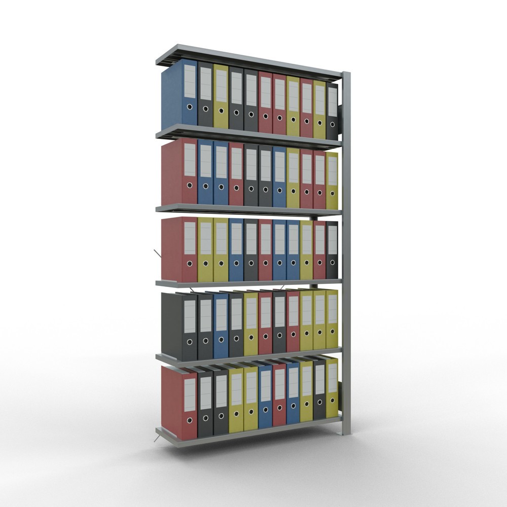 Numéro de l'image du produit 2: Rayonnage de bureau SCHULTE travée auxiliaire, utilisable d’un seul côté, sans barres de butée, CT 85 kg, HxlxP 2 000 x 1 000 x 300 mm