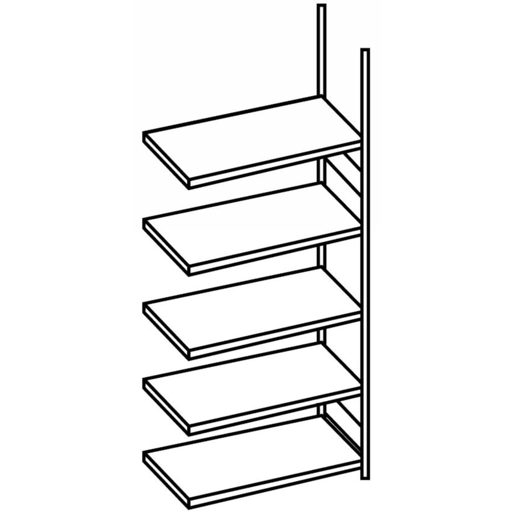 N° de l'image du produit 2 : Rayonnage de bureau SCHULTE travée auxiliaire, utilisable d’un seul côté, sans barres de butée, CT 85 kg, noir, HxlxP 2 000 x 750 x 300 mm