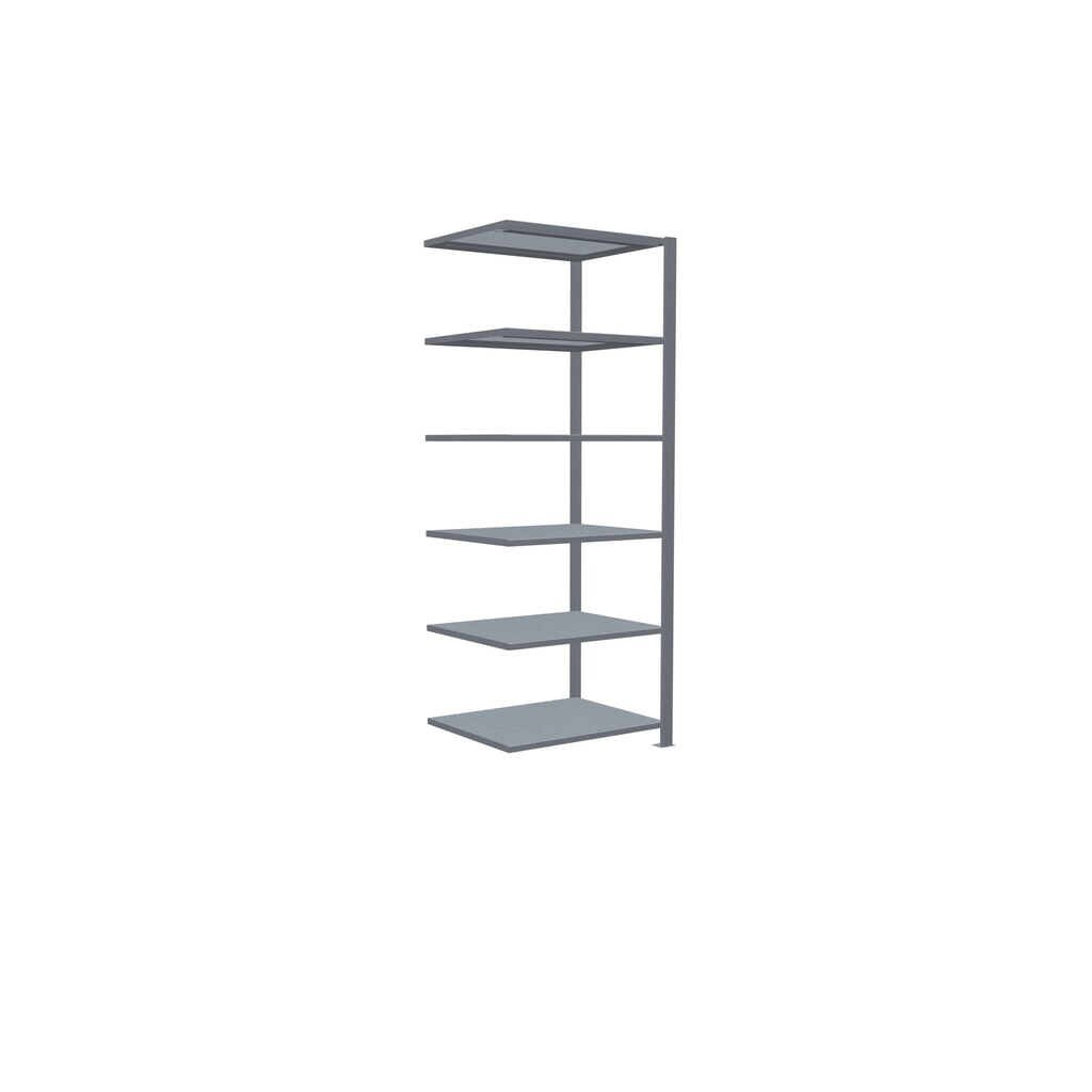 Rayonnage de bureau SCHULTE travée auxiliaire, utilisable des deux côtés, avec butées centrales, CT 150 kg, HxlxP 2 000 x 750 x 600 mm N° de l'image du produit 2 : Rayonnage de bureau SCHULTE travée auxiliaire, utilisable des deux côtés, avec butées centrales, CT 150 kg, HxlxP 2 000 x 750 x 600 mm