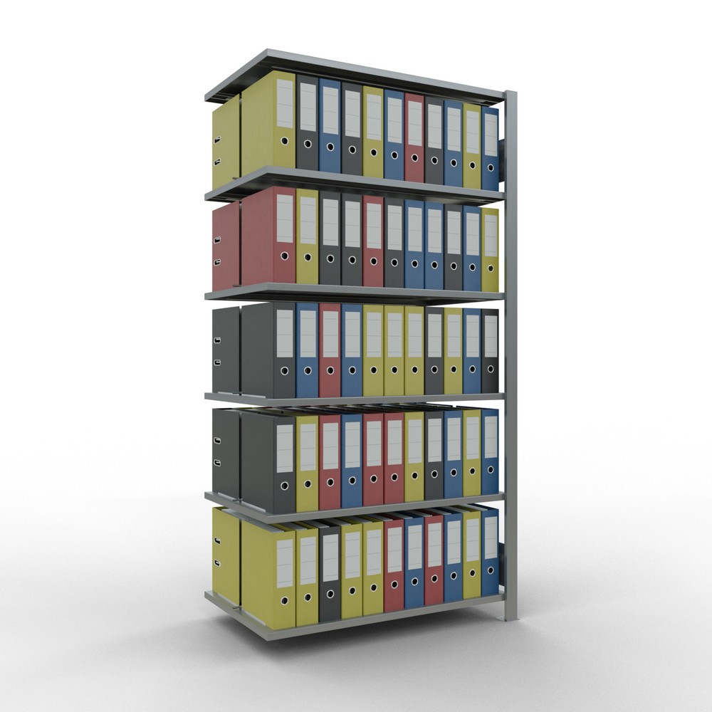 Numéro de l'image du produit 2: Rayonnage de bureau SCHULTE travée auxiliaire, utilisable des deux côtés, avec butées centrales, CT 150 kg, HxlxP 2 000 x 1 000 x 600 mm