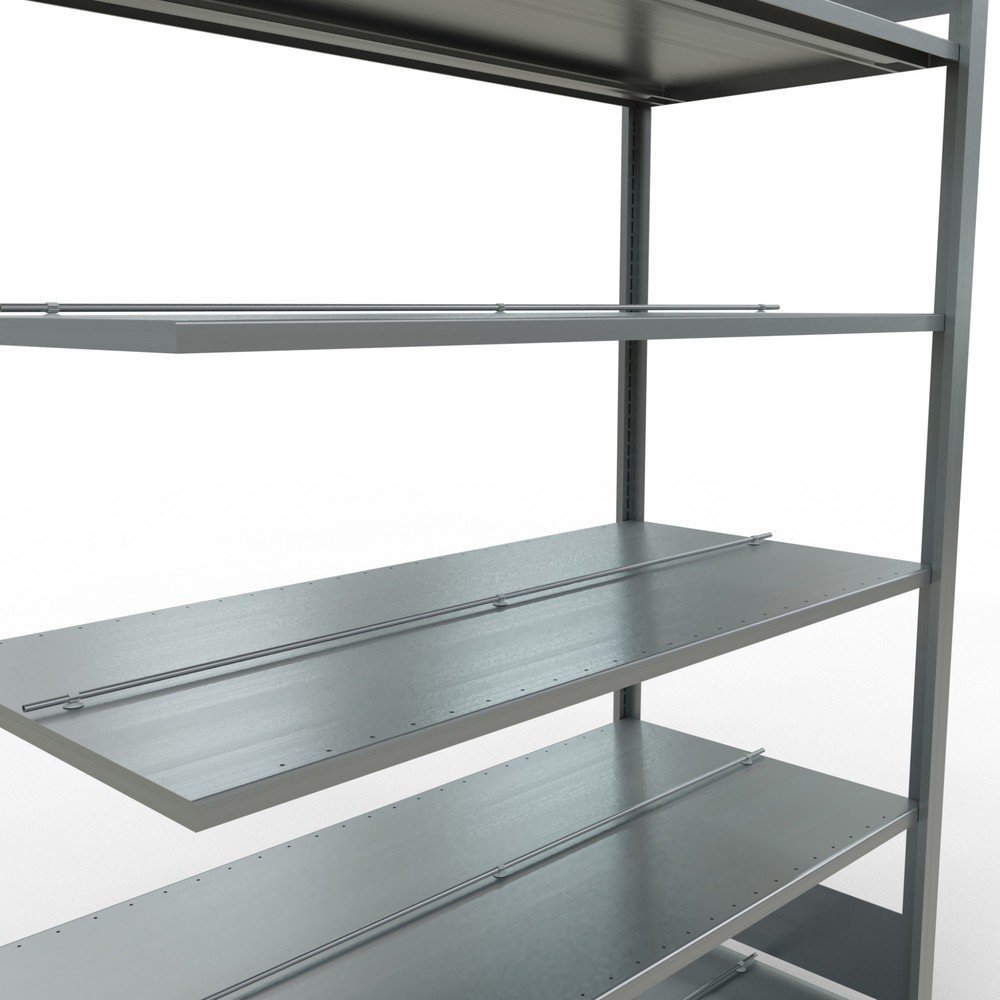 Numéro de l'image du produit 4: Rayonnage de bureau SCHULTE travée auxiliaire, utilisable des deux côtés, avec butées centrales, CT 150 kg, HxlxP 2 000 x 1 300 x 600 mm
