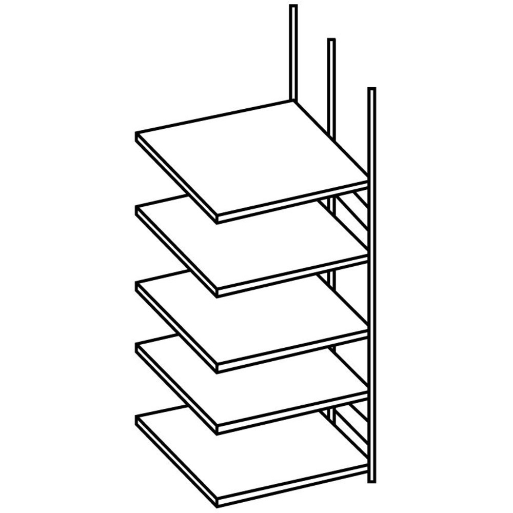 Numéro de l'image du produit 2: Rayonnage de bureau SCHULTE travée auxiliaire, utilisable des deux côtés, avec butées centrales, CT 150 kg, HxlxP 2 500 x 750 x 600 mm