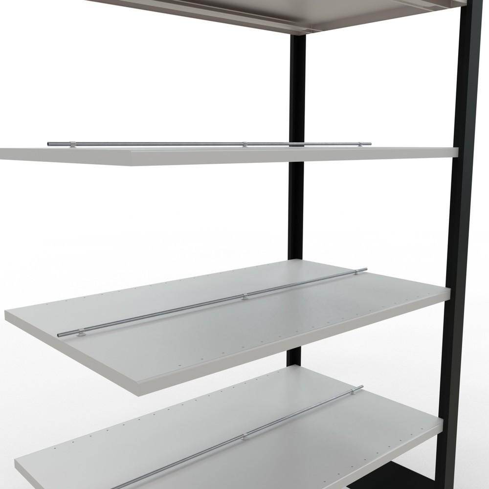 Numéro de l'image du produit 4: Rayonnage de bureau SCHULTE travée auxiliaire, utilisable des deux côtés, avec butées centrales, CT 150 kg, noir, HxlxP 2 000 x 1 000 x 600 mm