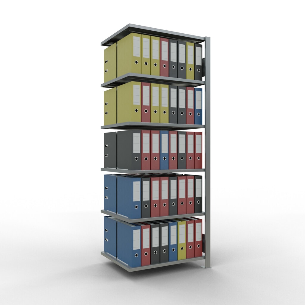 Rayonnage de bureau SCHULTE travée auxiliaire, utilisable des deux côtés, sans butées centrales, CT 150 kg, HxlxP 2 000 x 750 x 600 mm N° de l'image du produit 2 : Rayonnage de bureau SCHULTE travée auxiliaire, utilisable des deux côtés, sans butées centrales, CT 150 kg, HxlxP 2 000 x 750 x 600 mm