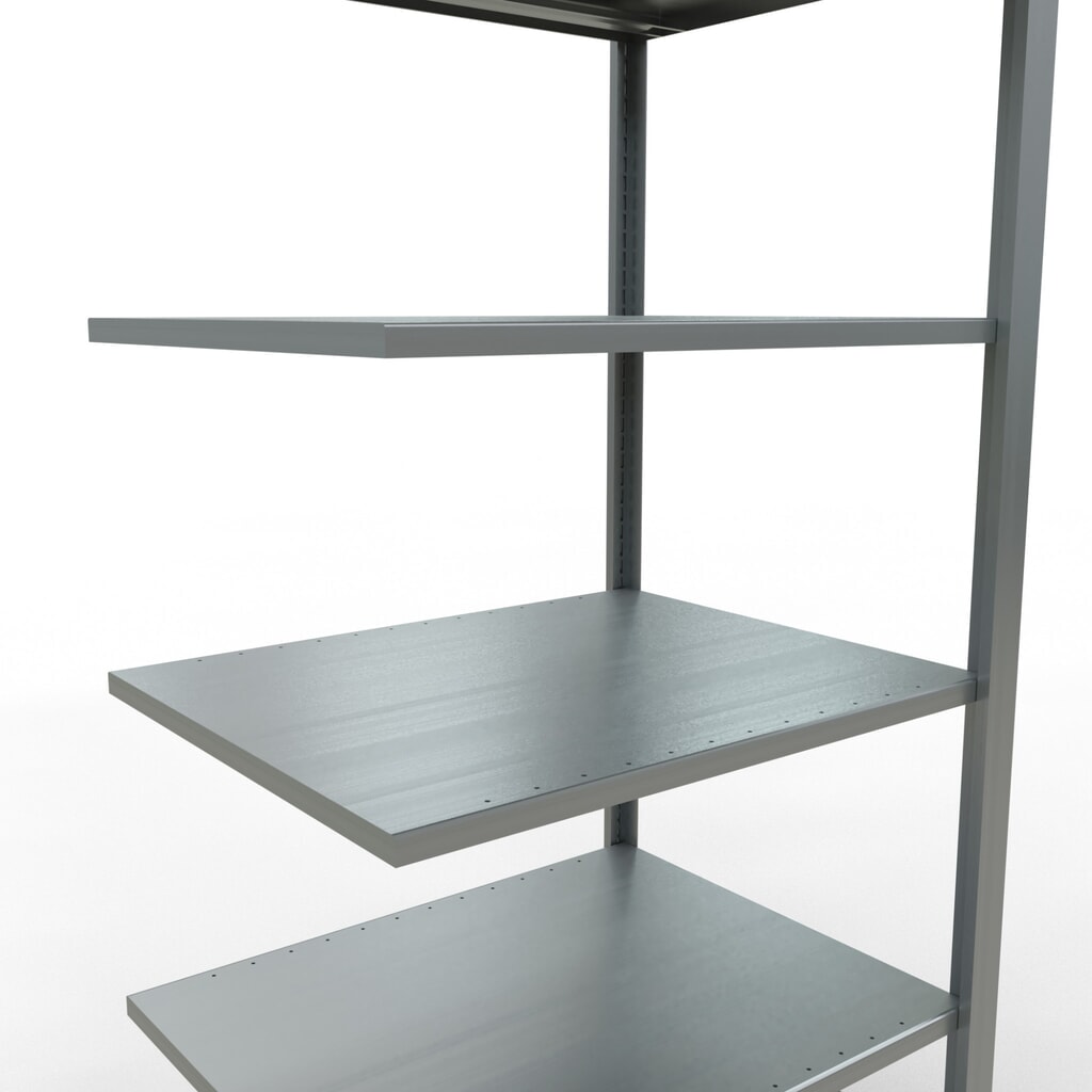 Rayonnage de bureau SCHULTE travée auxiliaire, utilisable des deux côtés, sans butées centrales, CT 150 kg, HxlxP 2 000 x 750 x 600 mm N° de l'image du produit 4 : Rayonnage de bureau SCHULTE travée auxiliaire, utilisable des deux côtés, sans butées centrales, CT 150 kg, HxlxP 2 000 x 750 x 600 mm