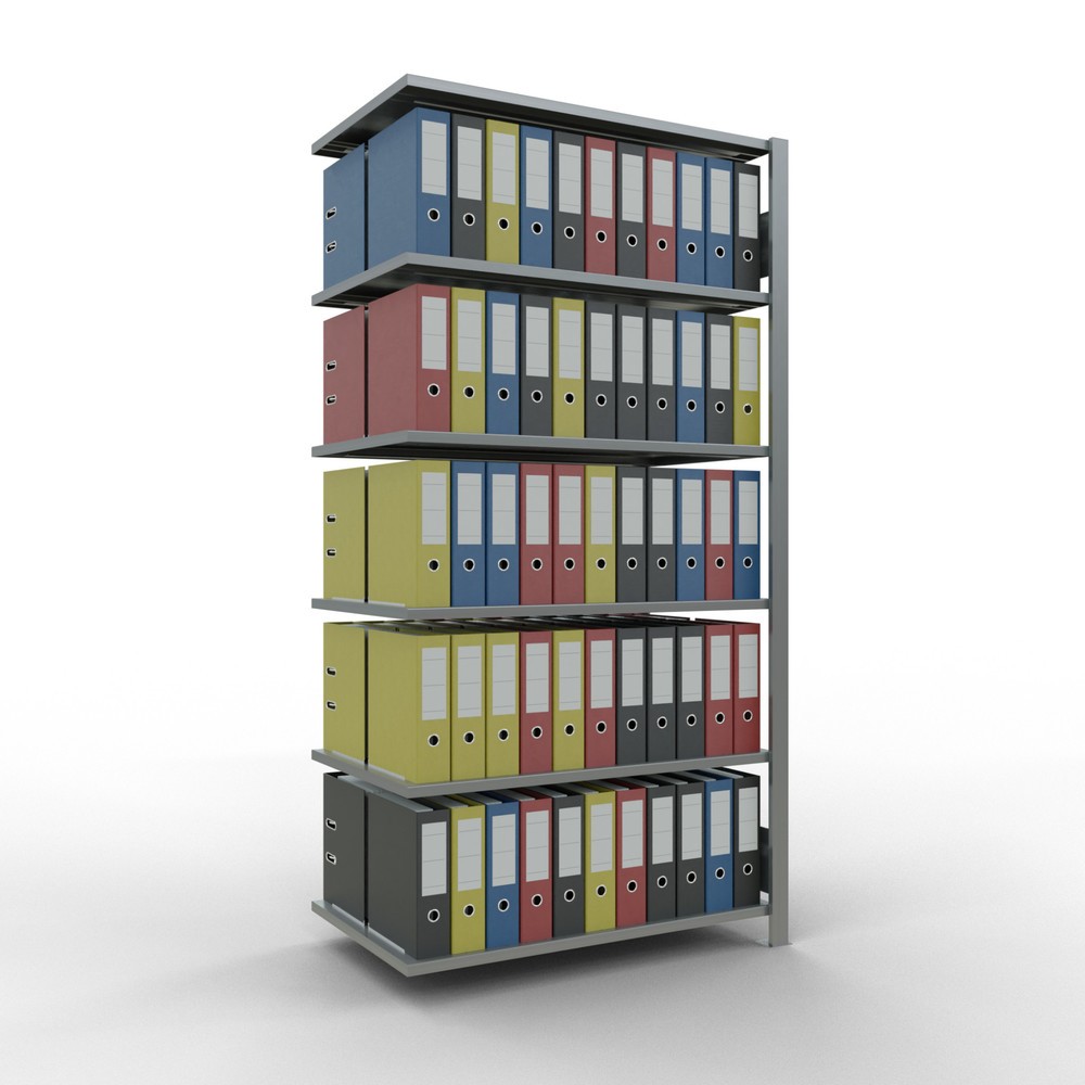 Numéro de l'image du produit 3: Rayonnage de bureau SCHULTE travée auxiliaire, utilisable des deux côtés, sans butées centrales, CT 150 kg, HxlxP 2 000 x 1 000 x 600 mm