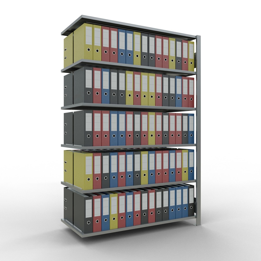 Numéro de l'image du produit 2: Rayonnage de bureau SCHULTE travée auxiliaire, utilisable des deux côtés, sans butées centrales, CT 150 kg, HxlxP 2 000 x 1 300 x 600 mm