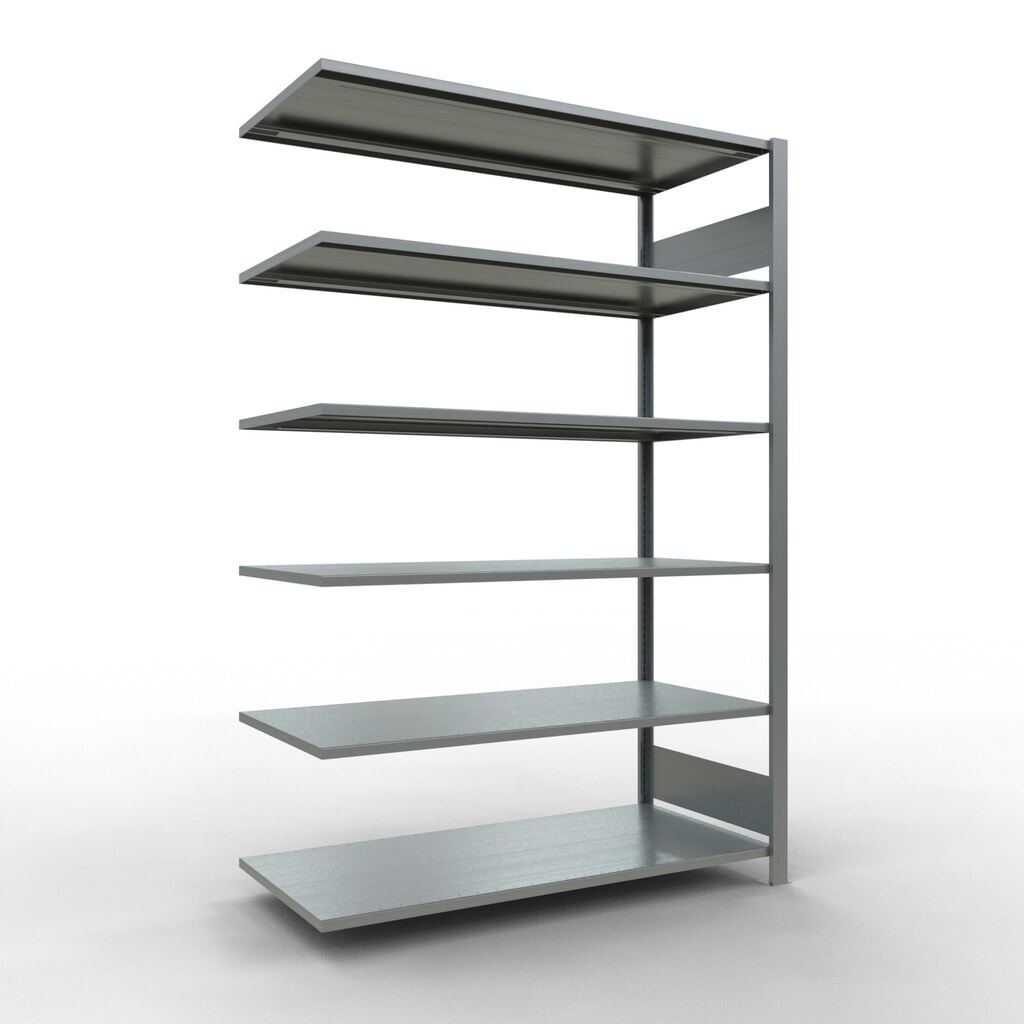 Rayonnage de bureau SCHULTE travée auxiliaire, utilisable des deux côtés, sans butées centrales, CT 150 kg, HxlxP 2 000 x 1 300 x 600 mm Illustration du produit: Rayonnage de bureau SCHULTE travée auxiliaire, utilisable des deux côtés, sans butées centrales, CT 150 kg, HxlxP 2 000 x 1 300 x 600 mm