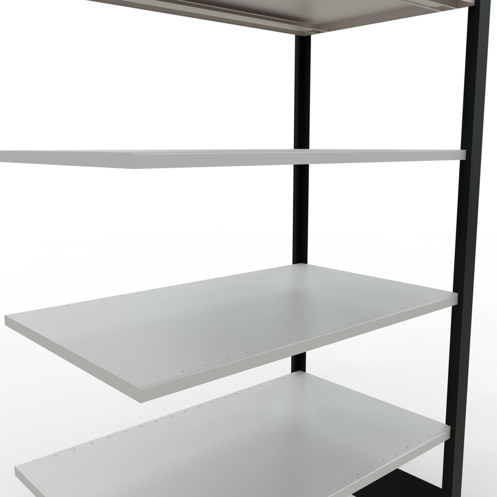 Numéro de l'image du produit 4: Rayonnage de bureau SCHULTE travée auxiliaire, utilisable des deux côtés, sans butées centrales, CT 150 kg, noir, HxlxP 2 000 x 1 000 x 600 mm