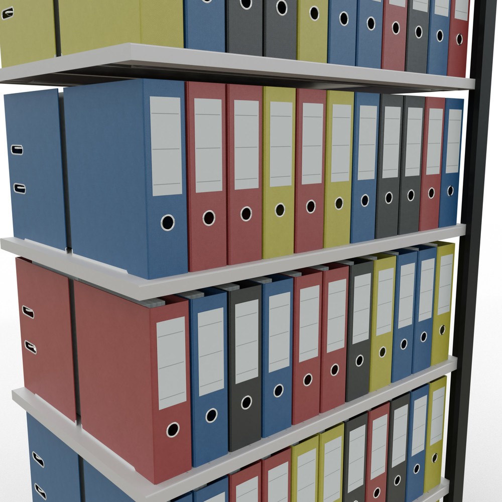Numéro de l'image du produit 3: Rayonnage de bureau SCHULTE travée auxiliaire, utilisable des deux côtés, sans butées centrales, CT 150 kg, noir, HxlxP 2 300 x 1 000 x 600 mm