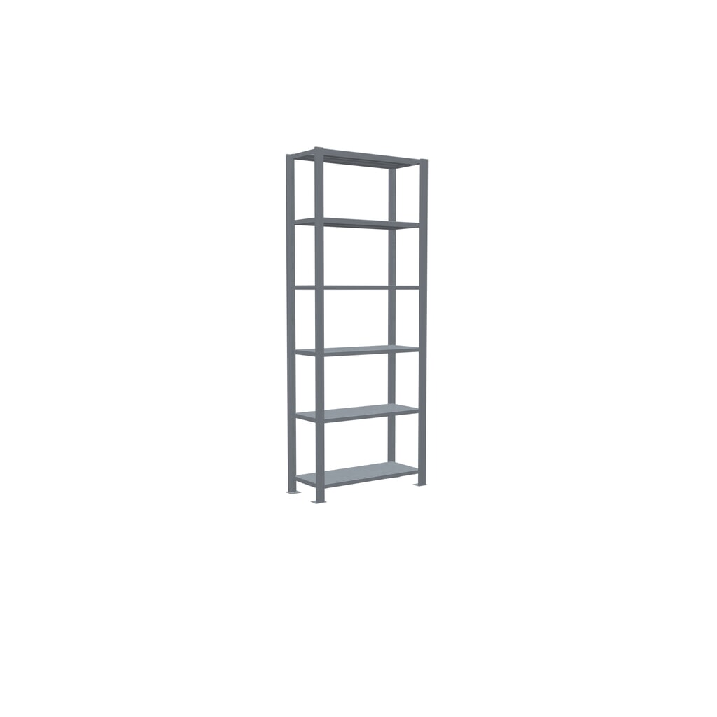 Rayonnage de bureau SCHULTE travée de base, utilisable d’un seul côté, avec barres de butée, CT 85 kg, HxlxP 2 000 x 750 x 300 mm N° de l'image du produit 2 : Rayonnage de bureau SCHULTE travée de base, utilisable d’un seul côté, avec barres de butée, CT 85 kg, HxlxP 2 000 x 750 x 300 mm