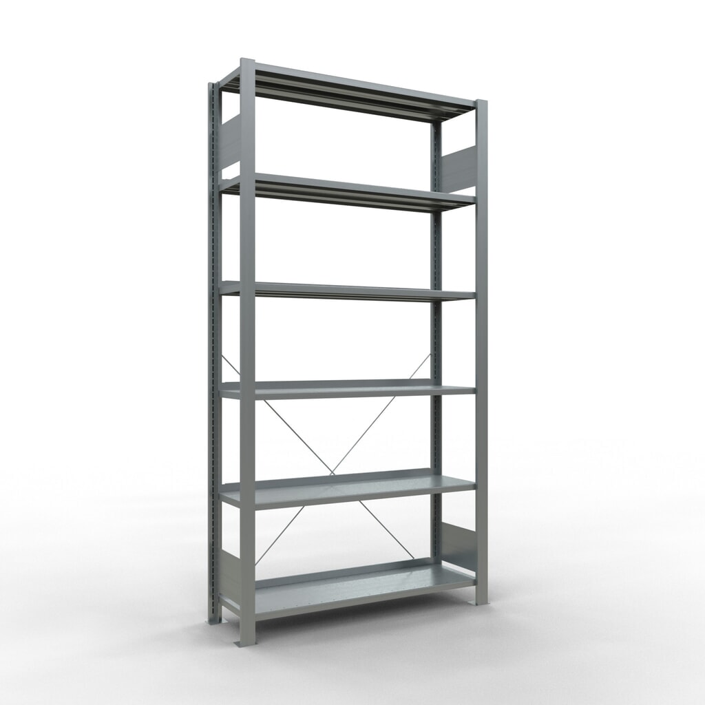 Rayonnage de bureau SCHULTE travée de base, utilisable d’un seul côté, avec barres de butée, CT 85 kg, HxlxP 2 000 x 1 000 x 300 mm Illustration du produit: Rayonnage de bureau SCHULTE travée de base, utilisable d’un seul côté, avec barres de butée, CT 85 kg, HxlxP 2 000 x 1 000 x 300 mm