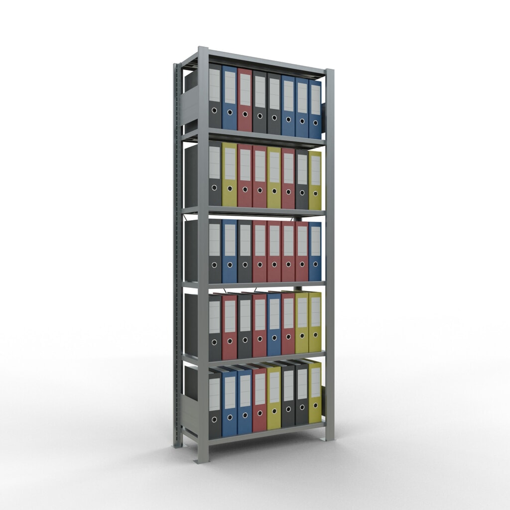 N° de l'image du produit 2 : Rayonnage de bureau SCHULTE travée de base, utilisable d’un seul côté, sans barres de butée, CT 85 kg, HxlxP 2 000 x 750 x 300 mm