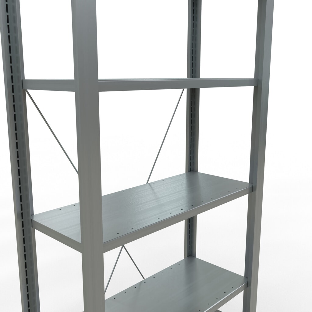 N° de l'image du produit 4 : Rayonnage de bureau SCHULTE travée de base, utilisable d’un seul côté, sans barres de butée, CT 85 kg, HxlxP 2 000 x 750 x 300 mm