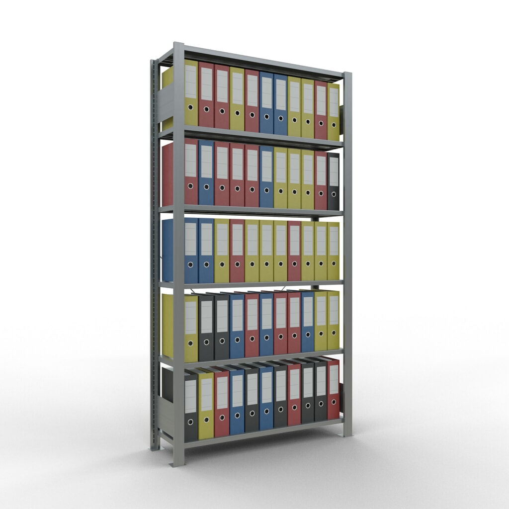 Rayonnage de bureau SCHULTE travée de base, utilisable d’un seul côté, sans barres de butée, CT 85 kg, HxlxP 2 000 x 1 000 x 300 mm N° de l'image du produit 2 : Rayonnage de bureau SCHULTE travée de base, utilisable d’un seul côté, sans barres de butée, CT 85 kg, HxlxP 2 000 x 1 000 x 300 mm