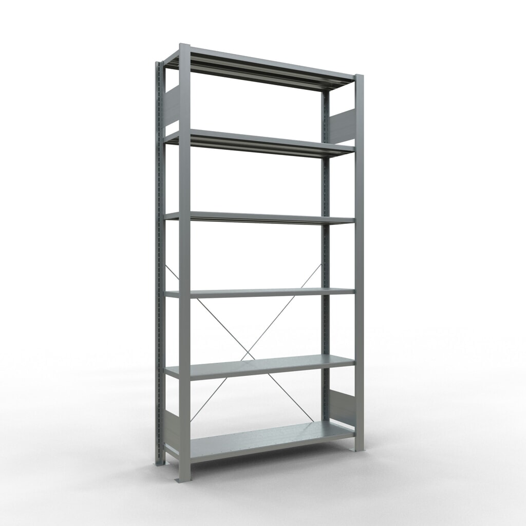 Illustration du produit: Rayonnage de bureau SCHULTE travée de base, utilisable d’un seul côté, sans barres de butée, CT 85 kg, HxlxP 2 000 x 1 000 x 300 mm
