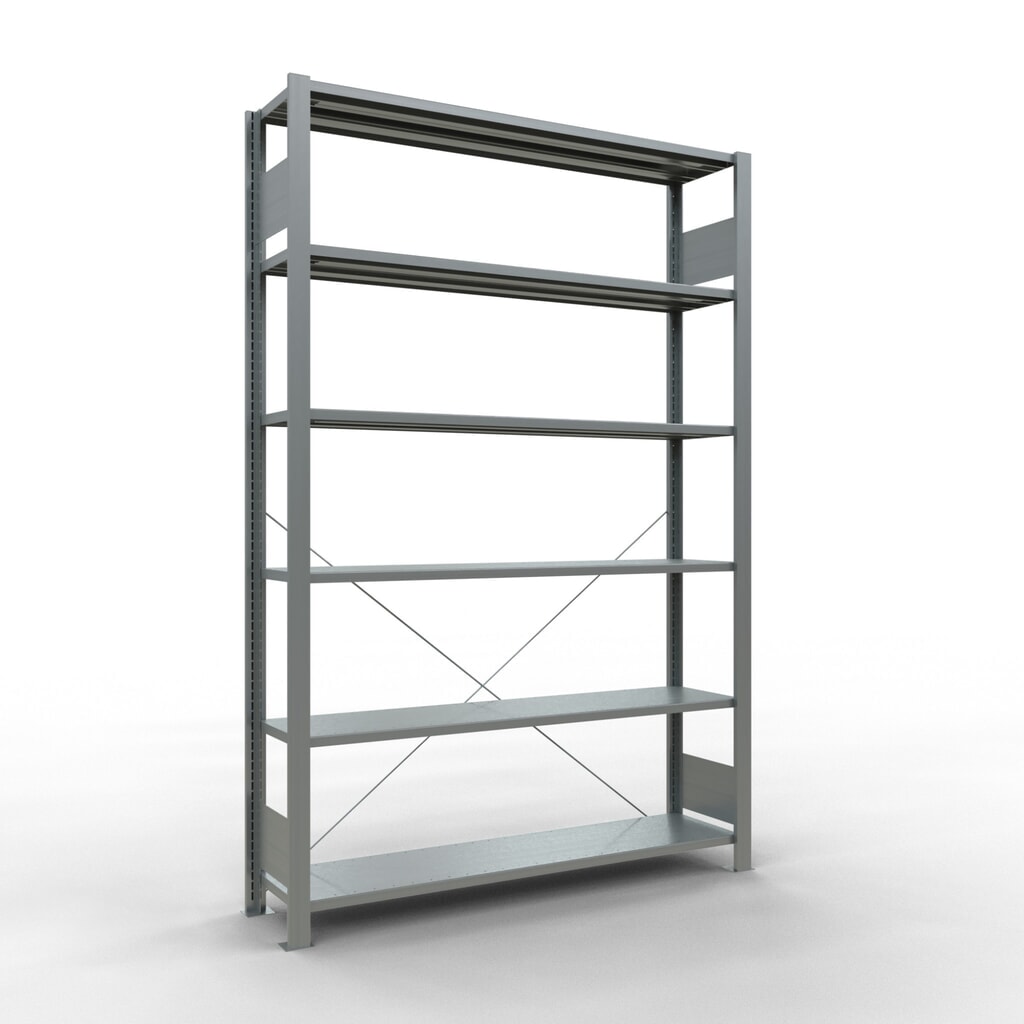 Illustration du produit: Rayonnage de bureau SCHULTE travée de base, utilisable d’un seul côté, sans barres de butée, CT 85 kg, HxlxP 2 000 x 1 300 x 300 mm