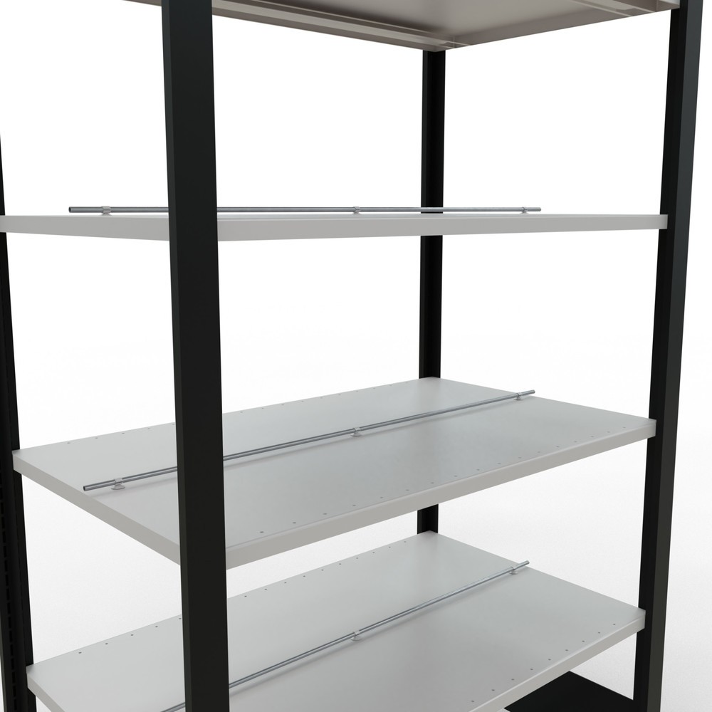 Numéro de l'image du produit 4: Rayonnage de bureau SCHULTE travée de base, utilisable des deux côtés, avec butées centrales, CT 150 kg, noir, HxlxP 2 000 x 1 000 x 600 mm